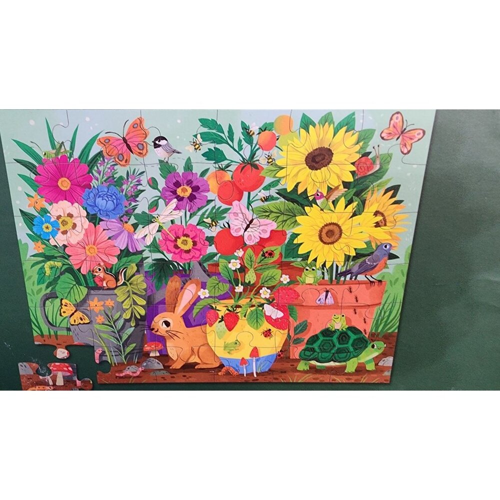 CROCODILE CREEK GARDEN FRIENDS HEAVY DUTY FLOOR PUZZLE 36 PC SPRING BUNNY FLOWER - Picture 9 of 10